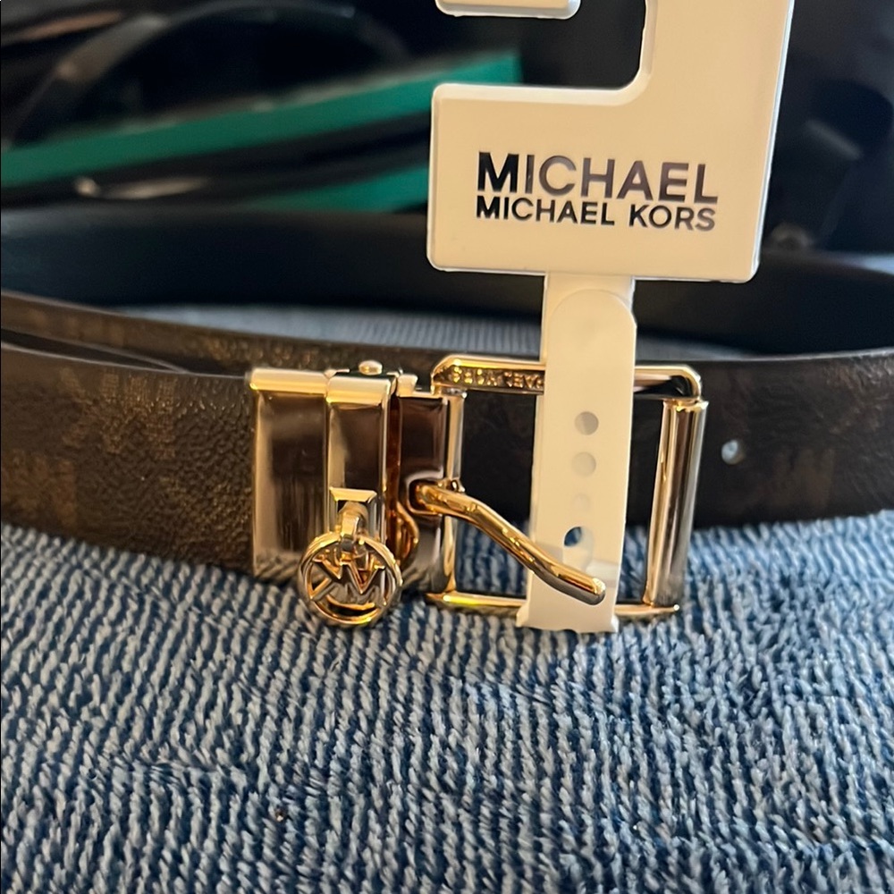 Michael Kors Brown and Gold Belt